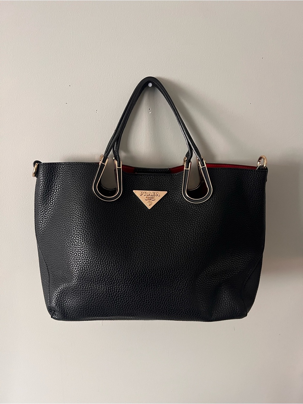 Black Leather Tote Bag